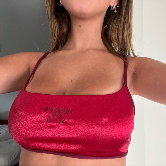 Vintage Red Satin Reversible Bra - Picture 6 of 6